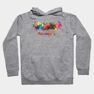 Philadelphia skyline in watercolor Hoodie